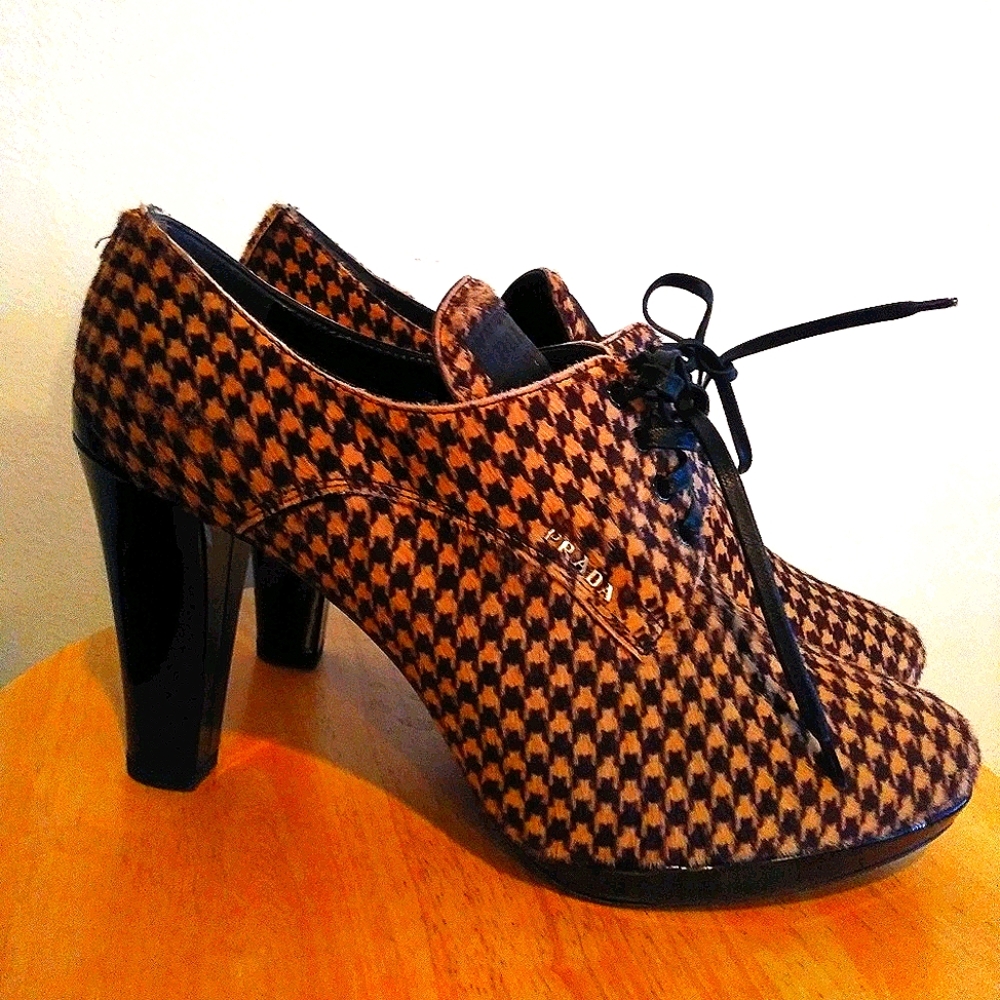 NIB PRADA Calzature Donna Houndstooth
